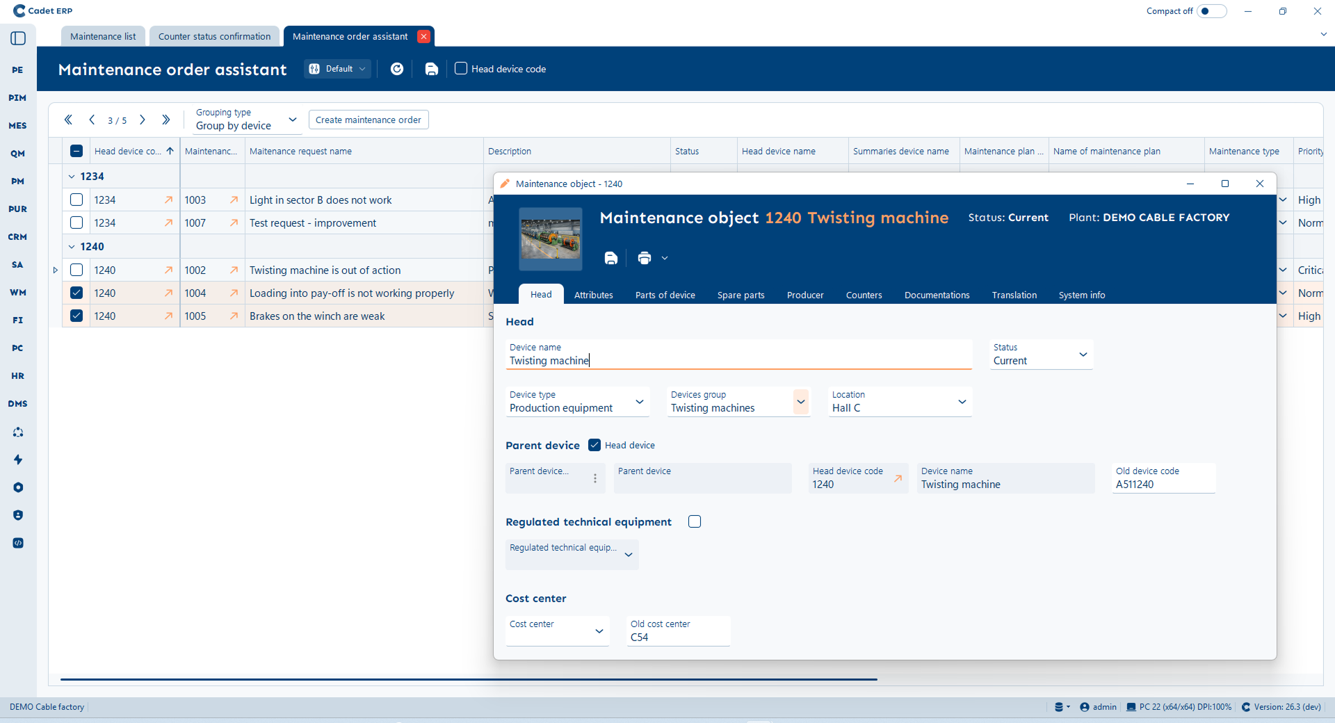 Maintenance assistant