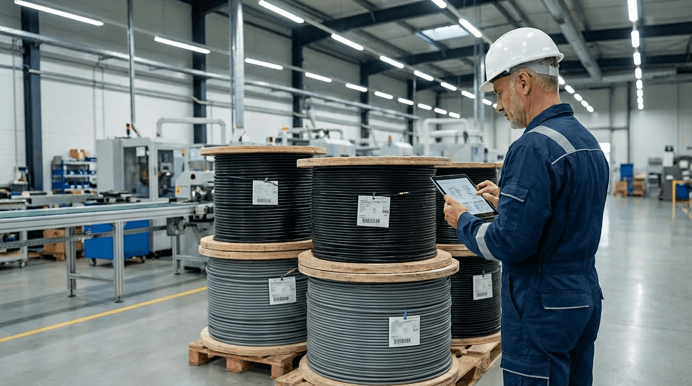 Document management in cable production without links to production data, versions, and accountability